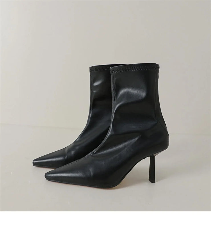 Luxury  Pointed High Ankle Boots