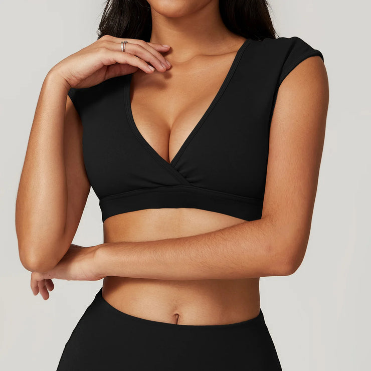 V-Neck Sexy Women Sports  Workout Bra