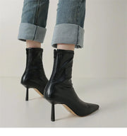 Luxury  Pointed High Ankle Boots