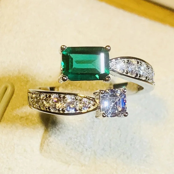 Stylish Adjustable Brilliant Green Ring