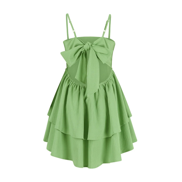 New Popular Backless Bow Suspender Dress
