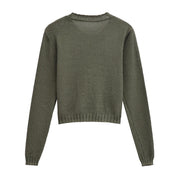 LUXARY LONG SLEEVE TOP KNITTED FASHION BUTTON UP CARDIGANT