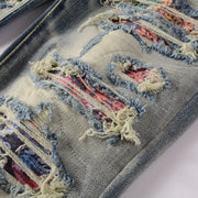 American High Street Ripped and Patchwork Jeans