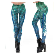 Green Mermaid Cosplay Printed leg-in