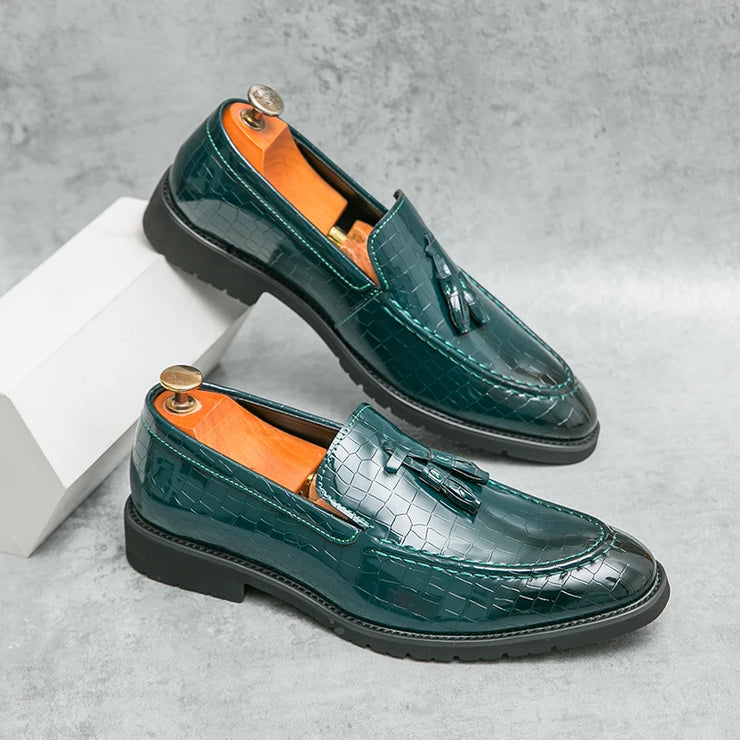 NEW LUXURY BUSINESS CROCODILE PATTERN LEATHER LOAFERS
