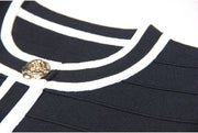 Luxury Short Sleeve Round Neck Stripe Slim Fit