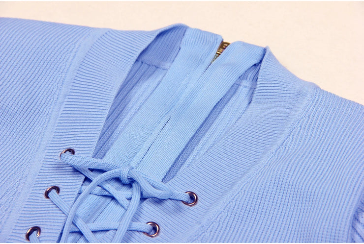 Designer Sexy V-neck Short Sleeved Slim Dress