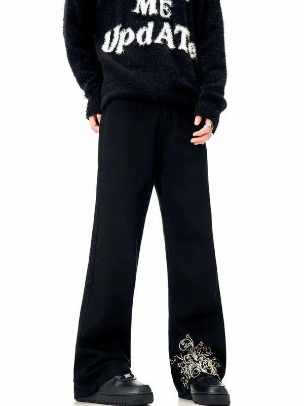 American Embroidered Silhouette Black Trouser
