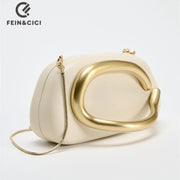 Luxury Gold metal Closure Clutch Bag