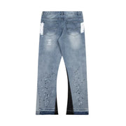 high street trendy loose straight micro-flared long trousers