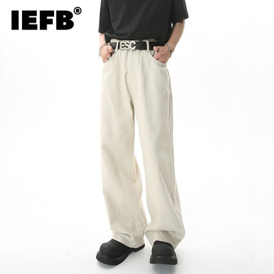 VINTAGE  STYLE MID HIGH SUMMER VERSATILE WIDE LOOSE JEANS