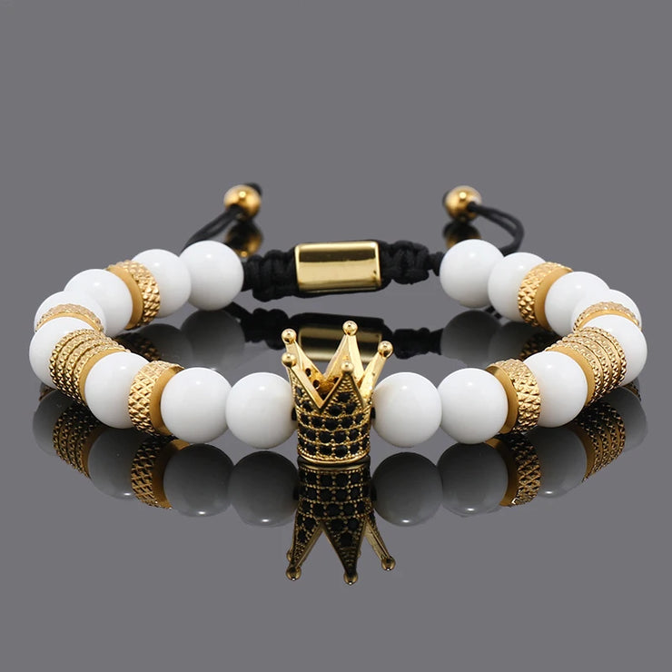 Luxury Natural Stone Beads Stainless Steel