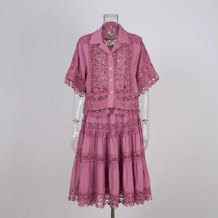 EMBROIDERY TWO PIECES SET OF SUMMMER SUIT FOR WOMEN