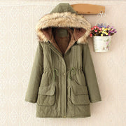 VELVET THICKENED MID LENGTH WARM JACKET
