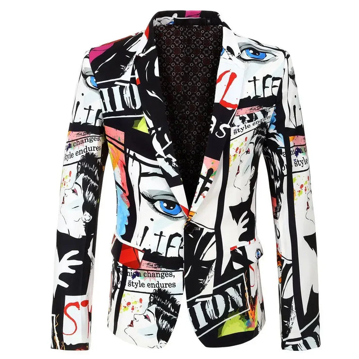 Men's luxury Streetwear printed cropped jacket