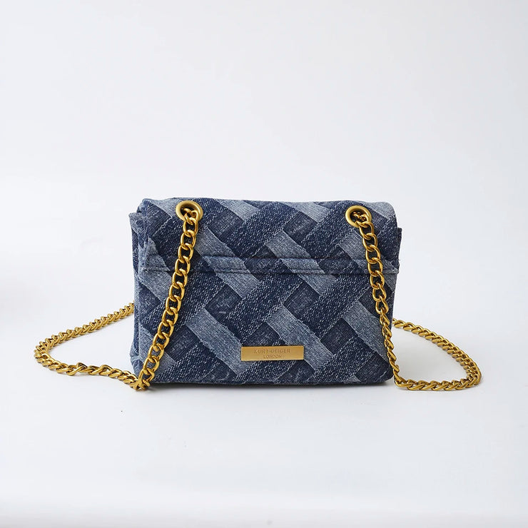 DESIGNER RETRO EAGLE HEAD CROSSBODY DENIM STYLE MESSENGER BAG