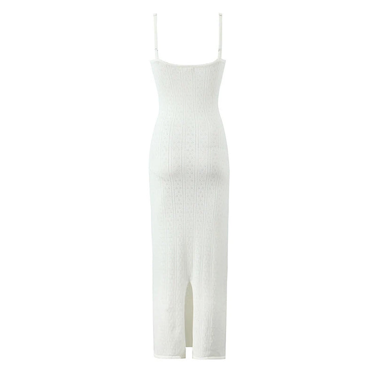 Women's Sexy Hollow Out Knit Sling Midi Dress