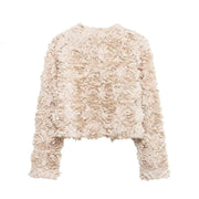 Women's Long Sleeve Flower Decorative Jacket