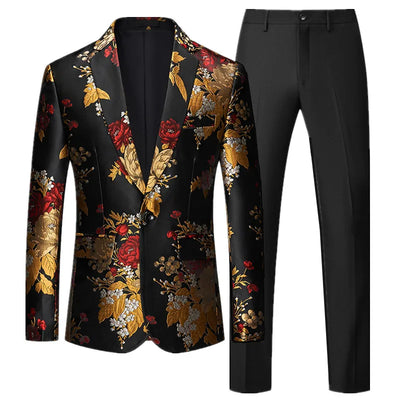 Luxury partywear Slim Fit Jacquard Blazer and Pants