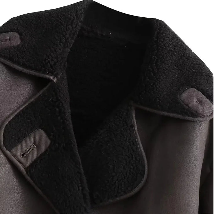 Luxury Thick Wool Blend Faux Leather Jackets