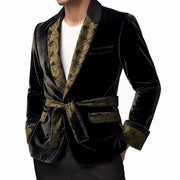 Men's Vintage Velvet Smoking robe Jacket