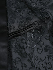 Luxury Black jacquard printed suit for men