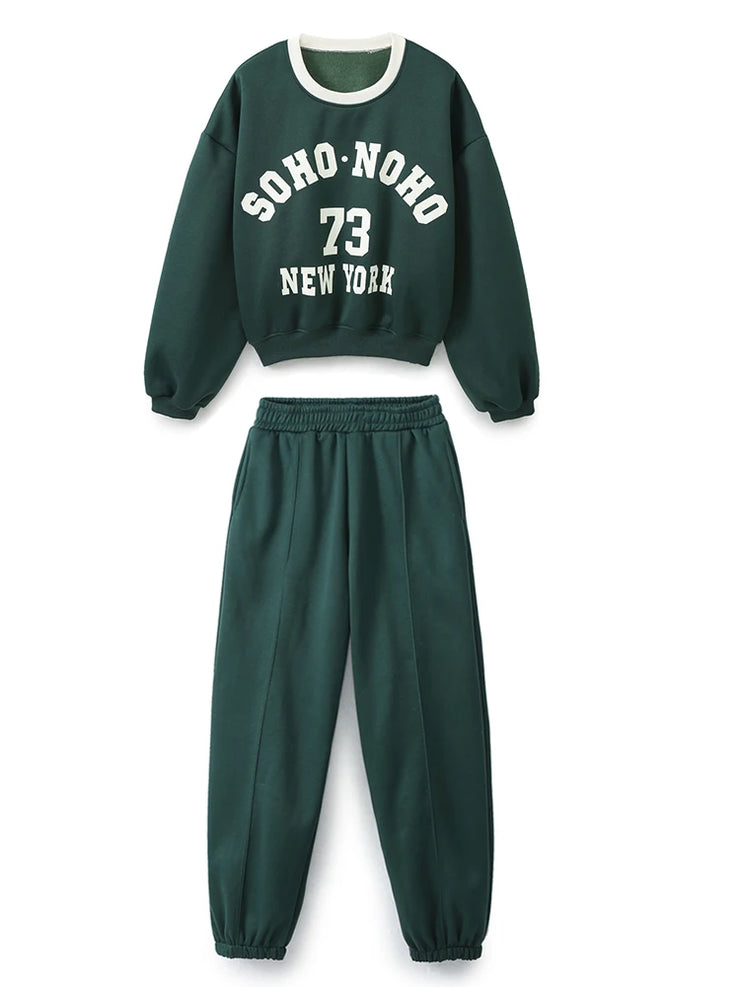 Autumn Women's o neck track suit
