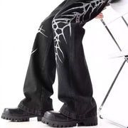 Heavy Embroidery Hip-Hop Flared Trousers
