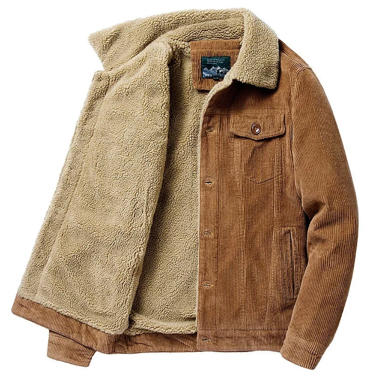 Winter Zipper  Velvet Overcoat Corduroy Men's