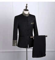 Luxury Gold Floral Embroidery  Suit for men