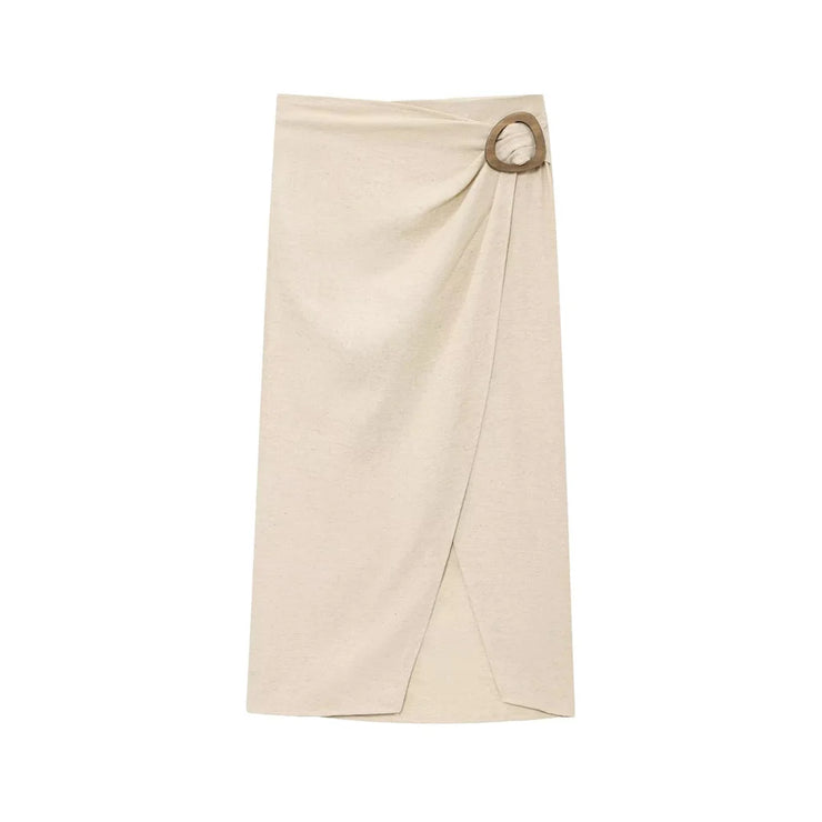 new women's fashion pleated lapel sleeveless top with buckle