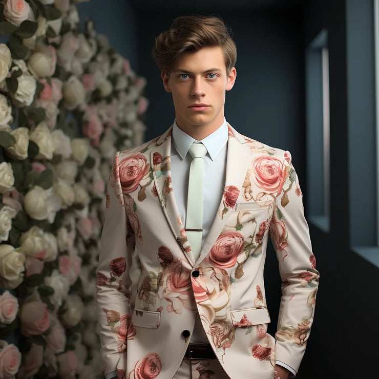 Colorful Flower Pattern Floral Elements 3D Printing Suit
