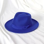 Retro Feather Fedoras Felt Wide Brim Jazz Cap