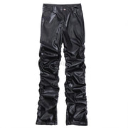 DESIGNER MENS LEATHER HIGH STREET  BLACK TROUSER