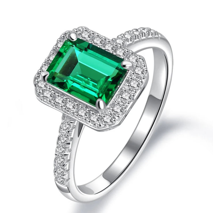 Elegant Square Green Fleece Ring