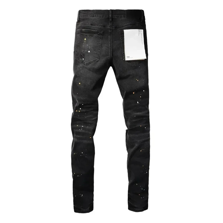 High Quality  American High Street Ripped Patch Trend Denim
