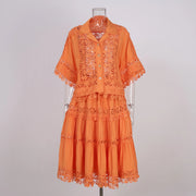 EMBROIDERY TWO PIECES SET OF SUMMMER SUIT FOR WOMEN