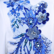 Men Chinese Tunic Sequin Embroidery 2 Pieces Dress Suit