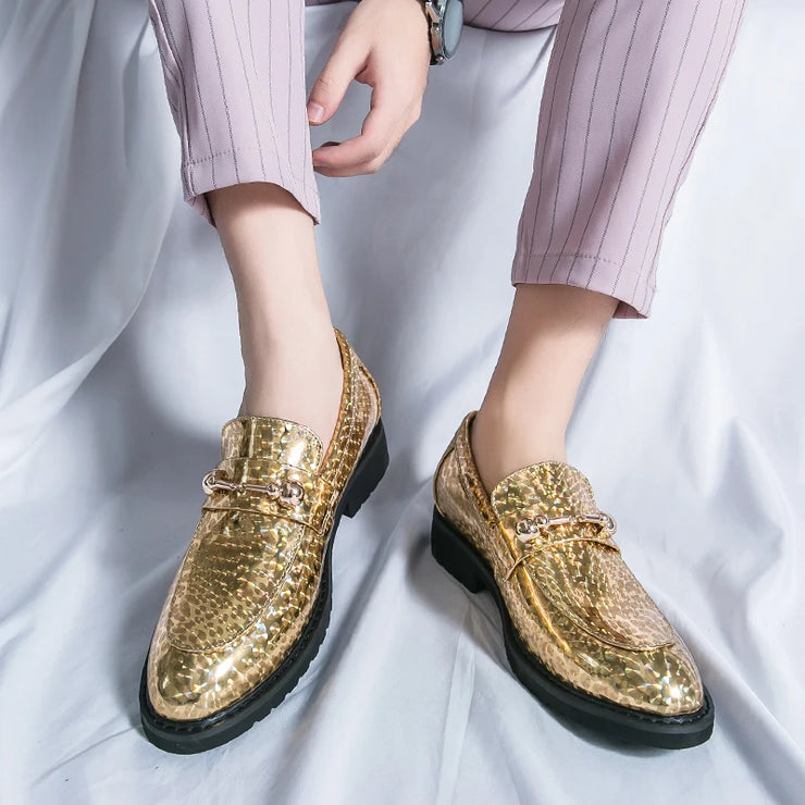 A LUXARY GOLDEN LOAFERS DESIGNED BY DARKJAY