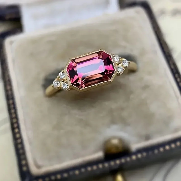 Luxury Bright Zirconia Delicate Gold Color Ring