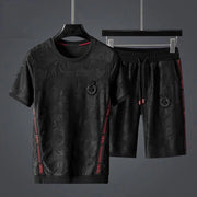 European high-end Jacquard Ribbon splicing tracksuit