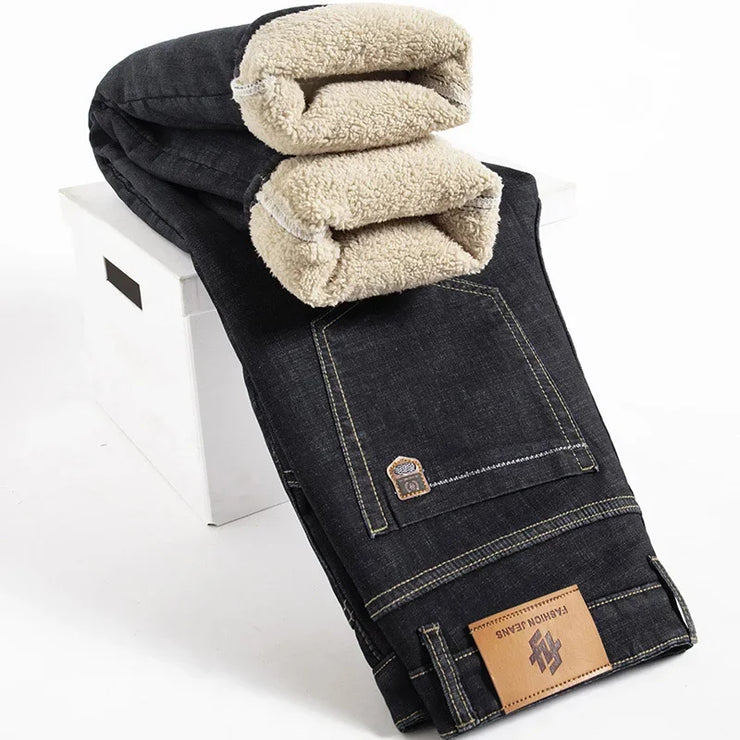 Winter Lamb Fluff  Straight styled denim