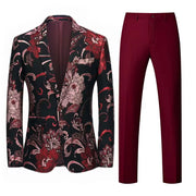 609 Host Emcee Wedding Groomsman Jacquard Two-piece Set