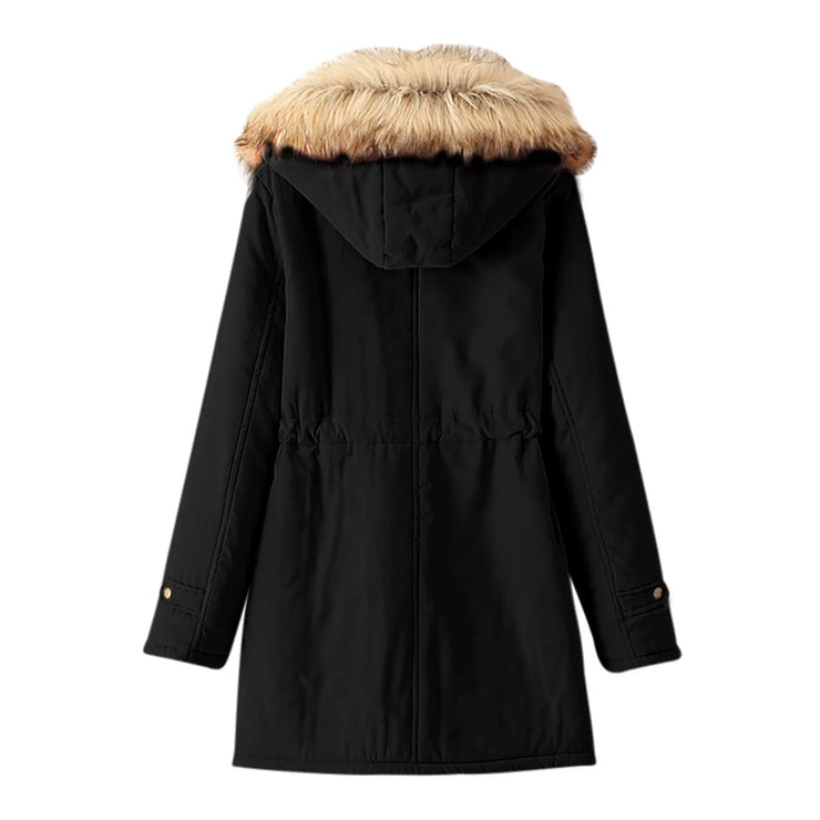 VELVET THICKENED MID LENGTH WARM JACKET