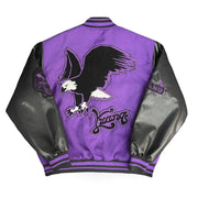 Retro Hip Hop Eagle Pattern Embroidery Splicing Jacket