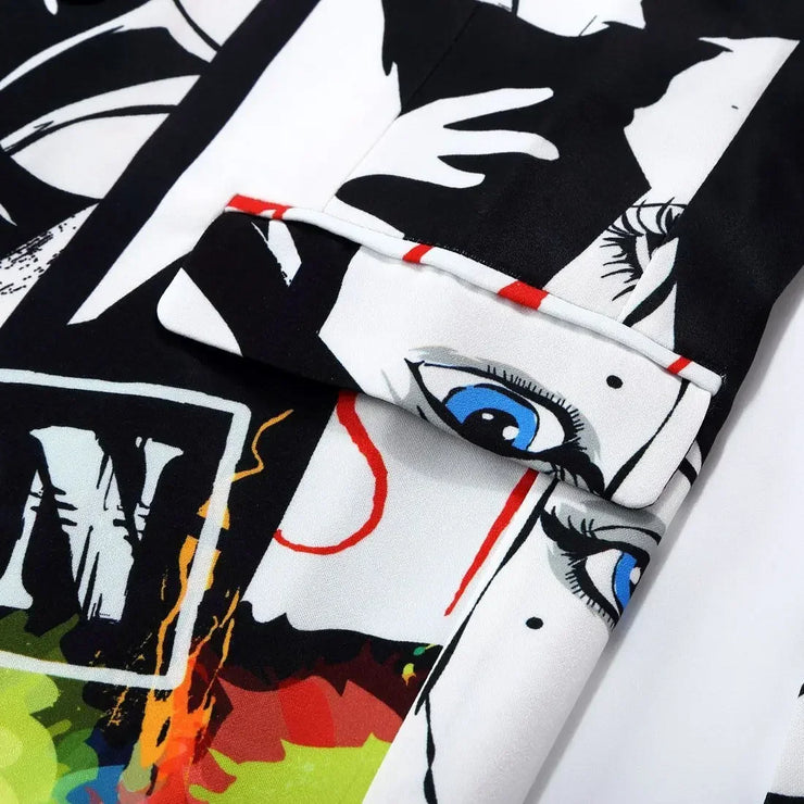 Men's luxury Streetwear printed cropped jacket