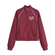 Women's Stand Collar Flannel sports set