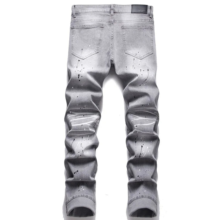 Men's Distressed Stretch Ripped Hip Hop Slim Fit