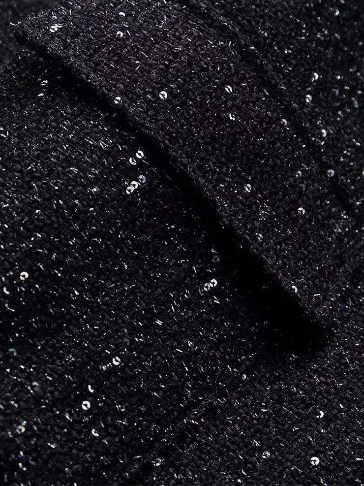 ZaZevity TRAF Women Shiny Sequin Jacket