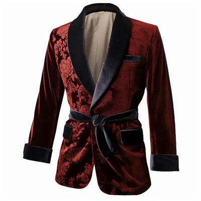 Men's Vintage Velvet Smoking robe Jacket
